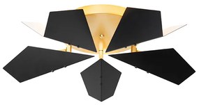Designerska lampa sufitowa czarna ze złotem 5-świateł - SinemDesignerski Oswietlenie wewnetrzne