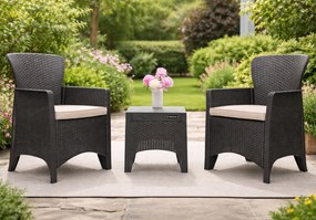 Zestaw mebli balkonowych dla 2 osób Lazuro 058, czarny