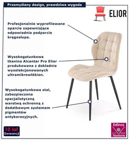 Beżowe tapicerowane krzesło pikowane E4-K88