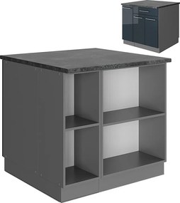 Szafki kuchenne ciemnoniebieski wysoki połysk 90x60x82 fame-line