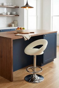 Kremowy Kuchenny Hoker Obrotowy Z Oparciem L2-Z48