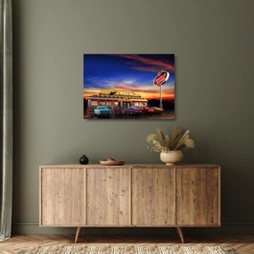 Obraz na szkle - Bar wieczorny (70x50 cm)