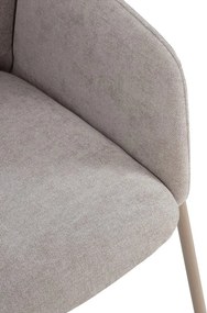 Beżowe tapicerowane fotele jadalniane zestaw 2 szt. Aslin – MOME