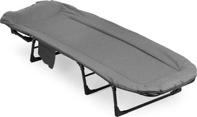 Leżanka turystyczna Venturo - składane łóżko polowe na camping, kolor szary