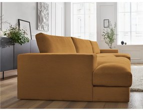 Musztardowy sztruksowy narożnik (w kształcie litery U) Leonard – Bobochic Paris
