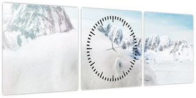 Obraz - Niedźwiedź polarny (z zegarem) (90x30 cm)