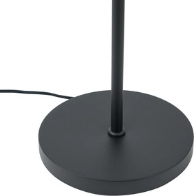 Designerska lampa podłogowa czarna z przydymionym szkłem 2-źródła światła - Brianna