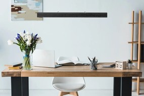 Czarna lampa wisząca LED 60 cm z drewna jesionowego L60KB-4K-SCHWARZ w