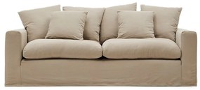 Beżowa lniana sofa 240 cm Nora – Kave Home