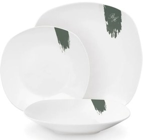 BerlingerHaus 18-częściowy zestaw talerzy Matte Green, biało-zielony