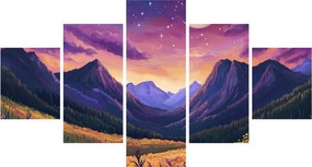 Obraz - Fioletowy krajobraz (125x70 cm)