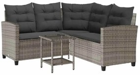 Sofa ogrodowa ze stolikiem ciemnoszara- Omalis