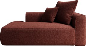 Szezlong lewostronny z bordowej tkaniny szenilowej PINETA