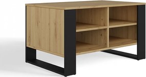 Model Stolik Modern 4P | Dąb Artisan Czarny | 90x58x50cm | Ława Kawowa