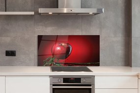 Szkło do Kuchni na Ścianę Czerwone Jabłko w Wodzie