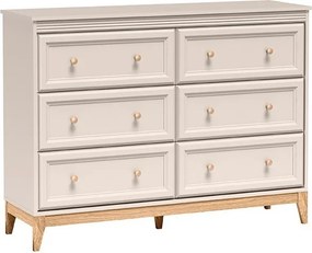 Komoda CUNEO 135,5 cm do Salonu Sypialni 6 Szuflad Kaszmir