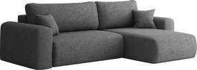 Uniwersalny narożnik z funkcją spania, do salonu, Capri L VERITA - ciemnoszary