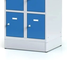 Alfa 3 Szafka skrytkowa S6 na cokole, 10 schowków, 1920 x 600 x 500 mm, zamek obrotowy, drzwi pomarańczowe