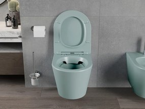 Mexen Rico miska wc Rimless z deską wolnoopadającą slim, duroplast, zielona jasna mat - 30724048