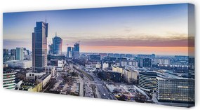 Obraz drukowany na płótnie Warszawskie Wieżowce o Poranku