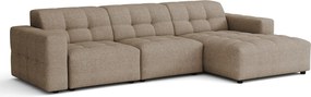 Narożnik  prawostronny  Bergamo A – tkanina Raven 30 beżowa, 284×166×70 cm