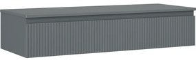 Mexen Rivel szafka łazienkowa podumywalkowa 120 cm z blatem, 1 szuflada, ryflowana , grafit mat - 91A20-12023-1-BFC66