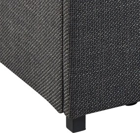 Ciemnoszare tapicerowane łóżko dwuosobowe ze schowkiem i stelażem 160x200 cm Calvi – Actona
