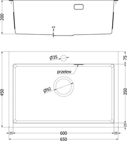 Mexen Solix zlewozmywak stalowy 1-komorowy 650 x 450 mm, miedź HC - 6403651000-65HC