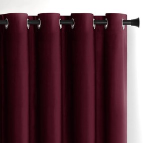 Bordowa aksamitna zasłona częściowo zaciemniająca (dimout) 140x270 cm Eyelets – Restilo