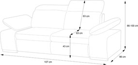 Masseno Sofa TRENTO Nowoczesna sofa - Szary, PUENTE 11