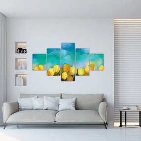 Obraz żółtych tulipanów (125x70 cm)