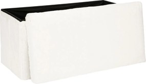 Pufa ze schowkiem Ezzio, materiał z efektem boucle, 78 x 38 x 38 cm