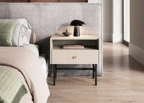 Szafka nocna Alderia – nowoczesna szafka z jedną szufladą w dwóch eleganckich kolorach