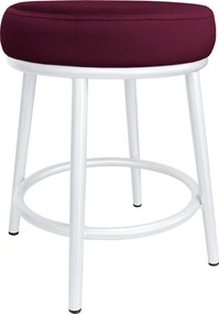 Taboret Ben tkanina Welur stelaż metalowy STOŁEK LOFT : Kolor Stelaża - Biały, Kolor tkaniny - VELVET - MG02, Typ tkaniny - Velvet