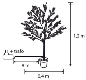Zewnetrzna Świąteczna zewnętrzna lampa podłogowa Drzewko 120 cm z LED i timerem IP44 - Fuyu Oswietlenie zewnetrzne