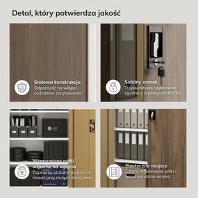 Szafa biurowa na dokumenty biała / orzech: Eco Design JAN 900 x 1850 x 400 mm