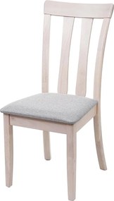 Krzesło do jadalni MCW-G46 (zestaw 6 sztuk),  jasna rama, szare