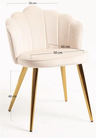 Krzeso Blume w kolorze zotym, aksamitne