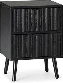 Stolik nocny Lluvia z 2 szufladami koloru czarnego.