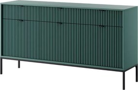 Cubero komoda 3 szuflady 154 cm nowoczesna ryflowany front metalowe nóżki