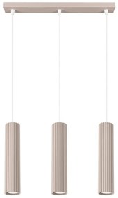 Lampa wisząca KARBON 3L taupe ryflowana SOLLUX  LIGHTING