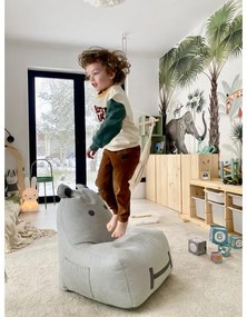 Jasnoszary dziecięcy worek do siedzenia Hippo – The Brooklyn Kids