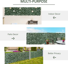 Outsunny Sztuczny żywopłot, imitacja pnącza, 240cm x 100cm. Kolor zielony