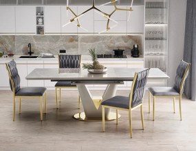 Velvetowe krzesło glamour na złotym stelażu K436