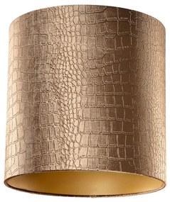 Abażur welurowy w designie krokodyla ze złotym wnętrzem 40/40/40