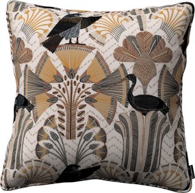 Poszewka Gabi na poduszkę kolor brązowy tkanina wzorzysta