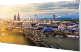 Szkło do Kuchni na Ścianę Rzeczna Panorama z Mostami