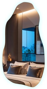 Lustro o nieregularnym kształcie nowoczesne z podświetleniem LED