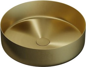 Umywalka nablatowa LJORDAL śr. 40 cm stal/mosiądz