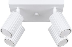 Lampa Sufitowa Minimalistyczny Karbon, Aluminium - 4 Źródło - L.25 X H.16.5 Cm - Biały